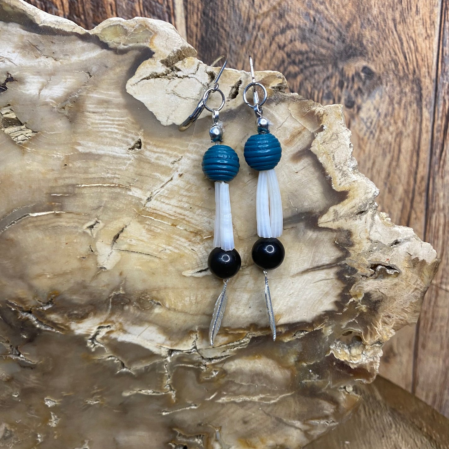 Midnight Serenity Dentilium Earrings