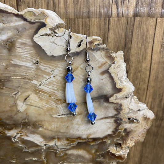 Sapphire Shimmer Dentilium Earrings