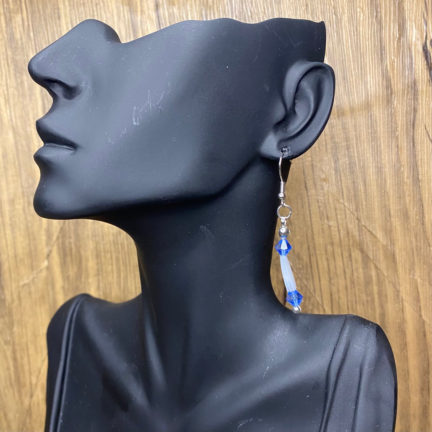 Sapphire Shimmer Dentilium Earrings