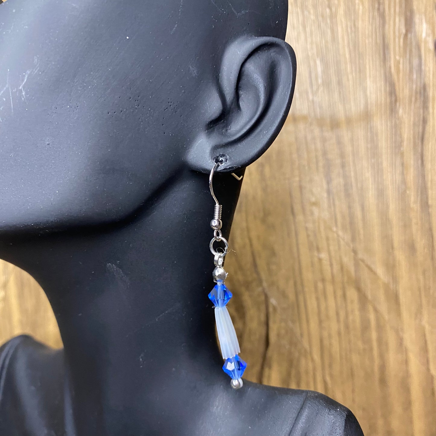 Sapphire Shimmer Dentilium Earrings