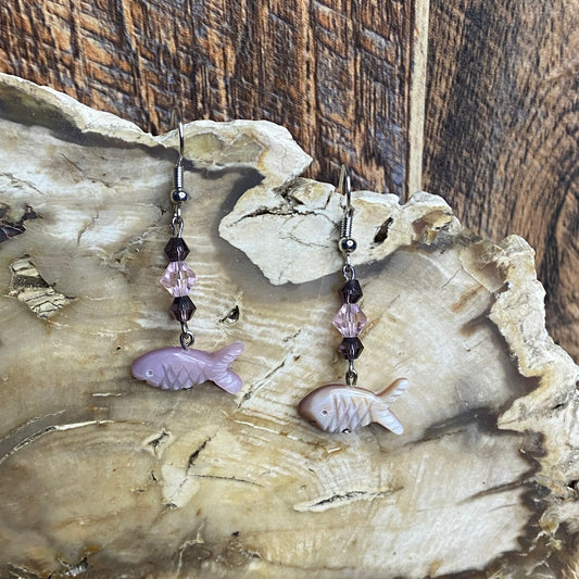 Amethyst Fish Totem Earrings