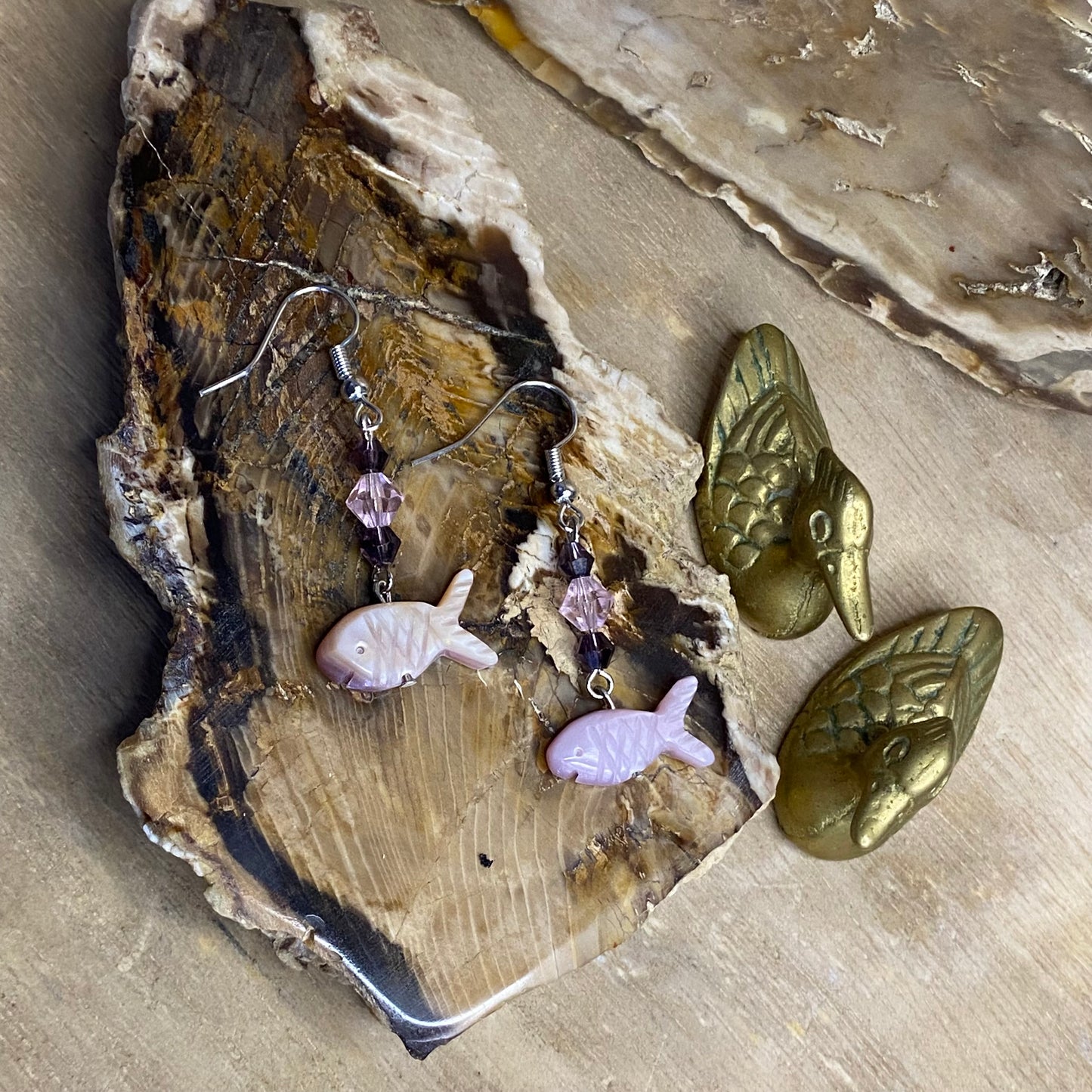 Amethyst Fish Totem Earrings