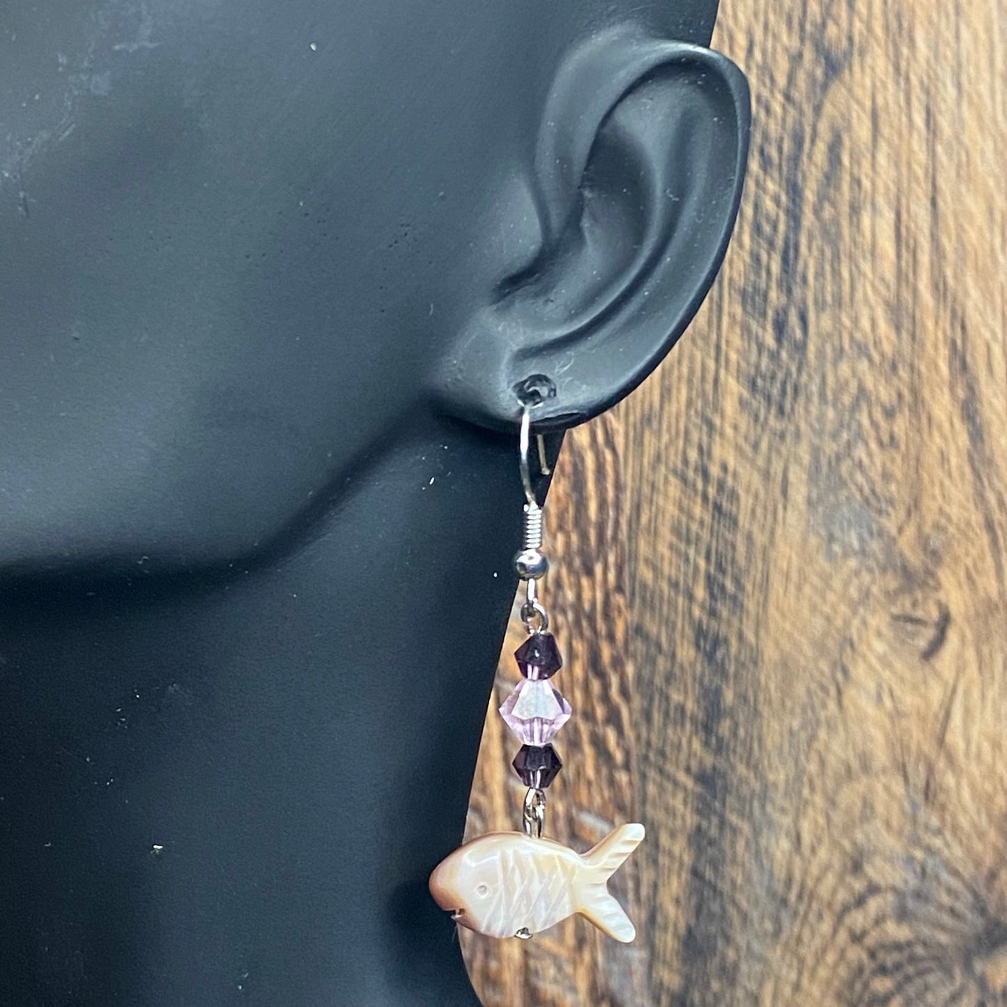 Amethyst Fish Totem Earrings