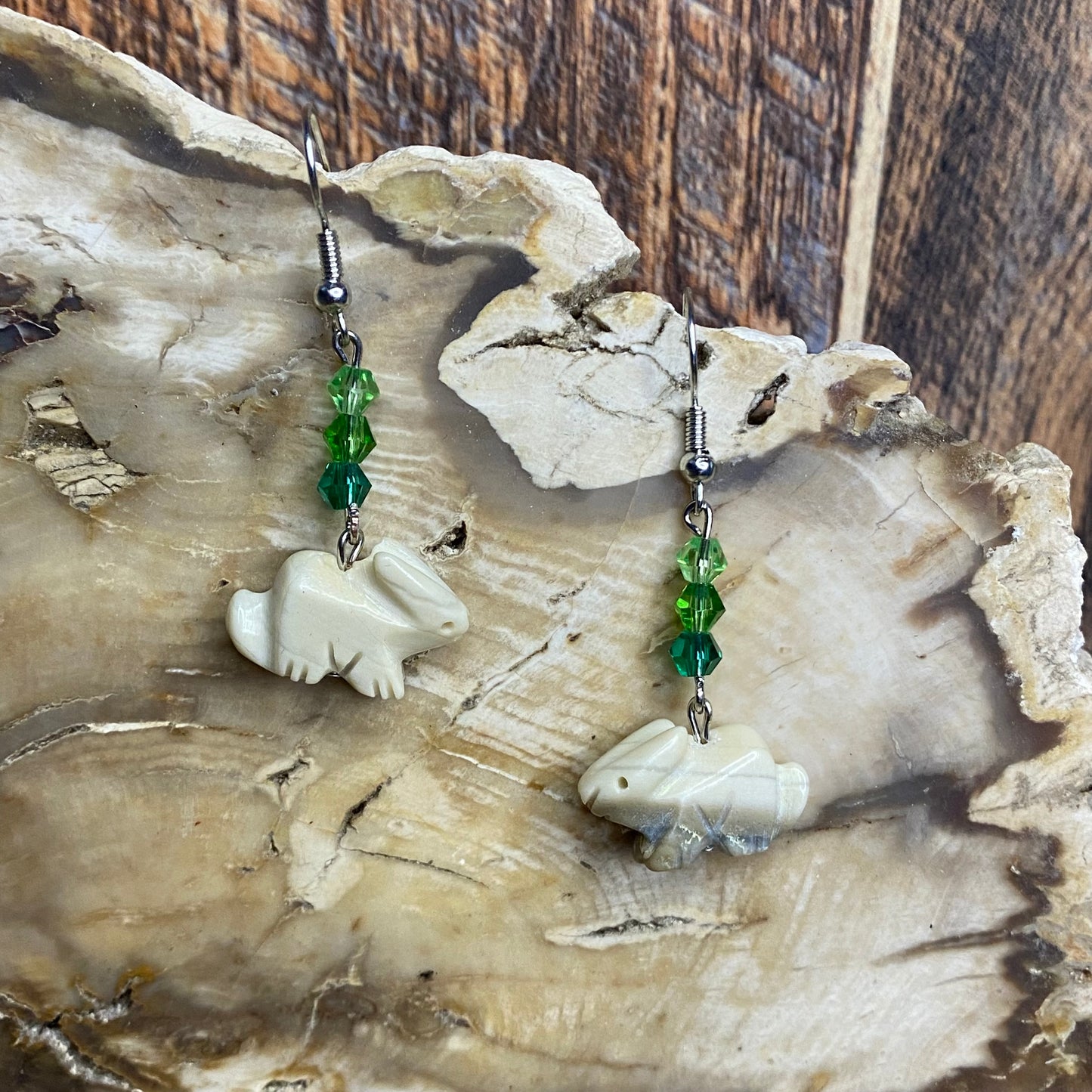 Emerald Meadows Rabbit Totem Earrings