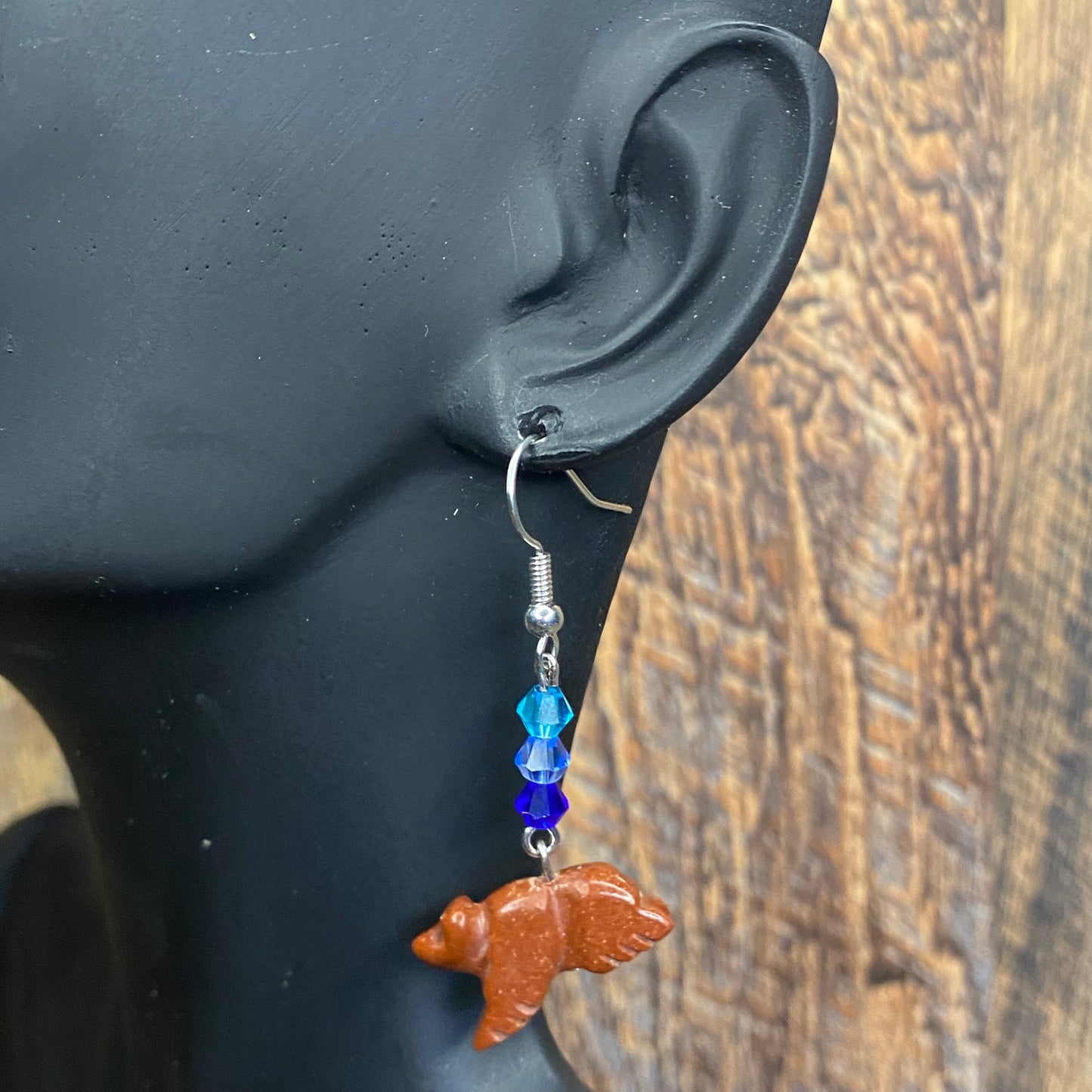 Cerulean Wilderness Bear Totem Earrings