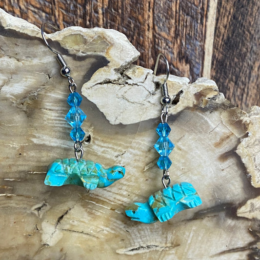 Cerulean Serenity Turtle Earrings