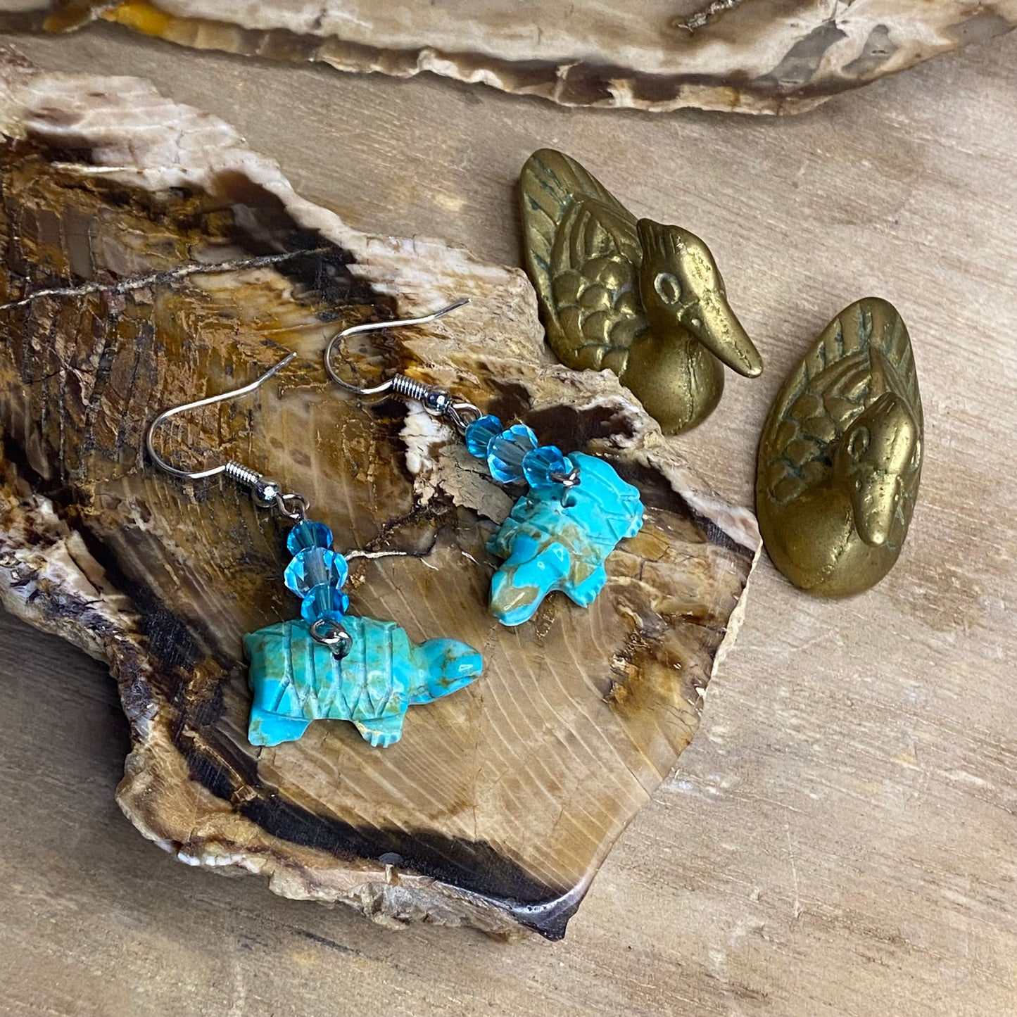 Cerulean Serenity Turtle Earrings