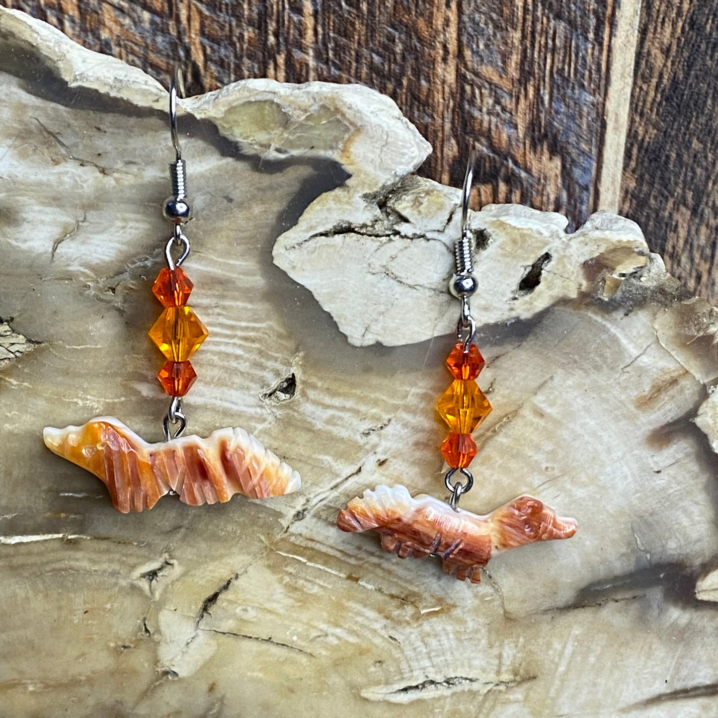 Spirited Sunset Fox Charm Earrings