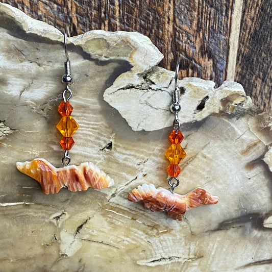 Spirited Sunset Fox Charm Earrings