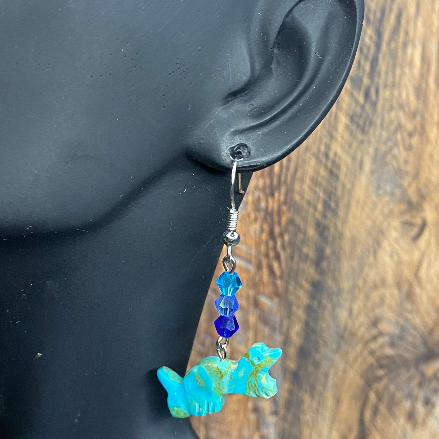 Azure Whispers Ferret Stone Earrings