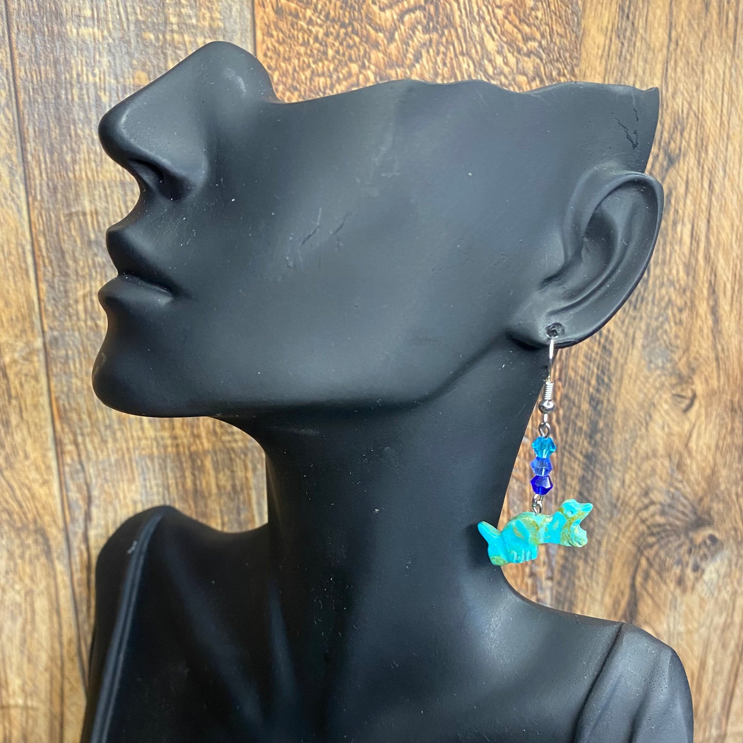 Azure Whispers Ferret Stone Earrings