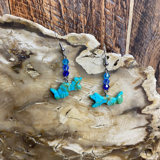 Azure Whispers Ferret Stone Earrings